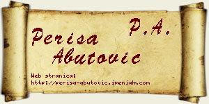 Periša Abutović vizit kartica